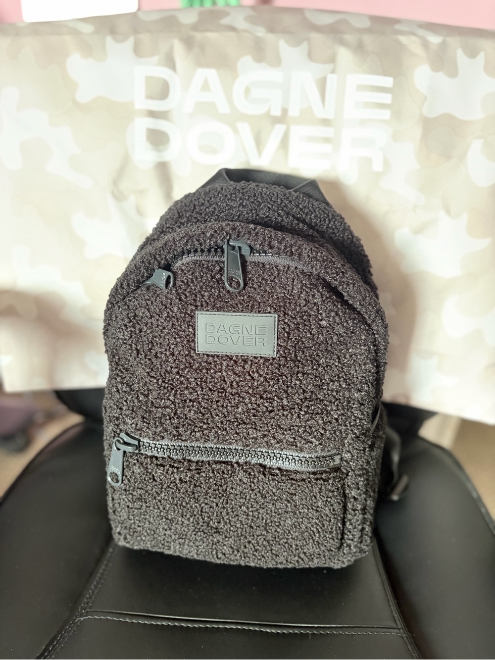 Dagne Dover Limited Edition Faux Black Sherpa Small Dakota Backpack